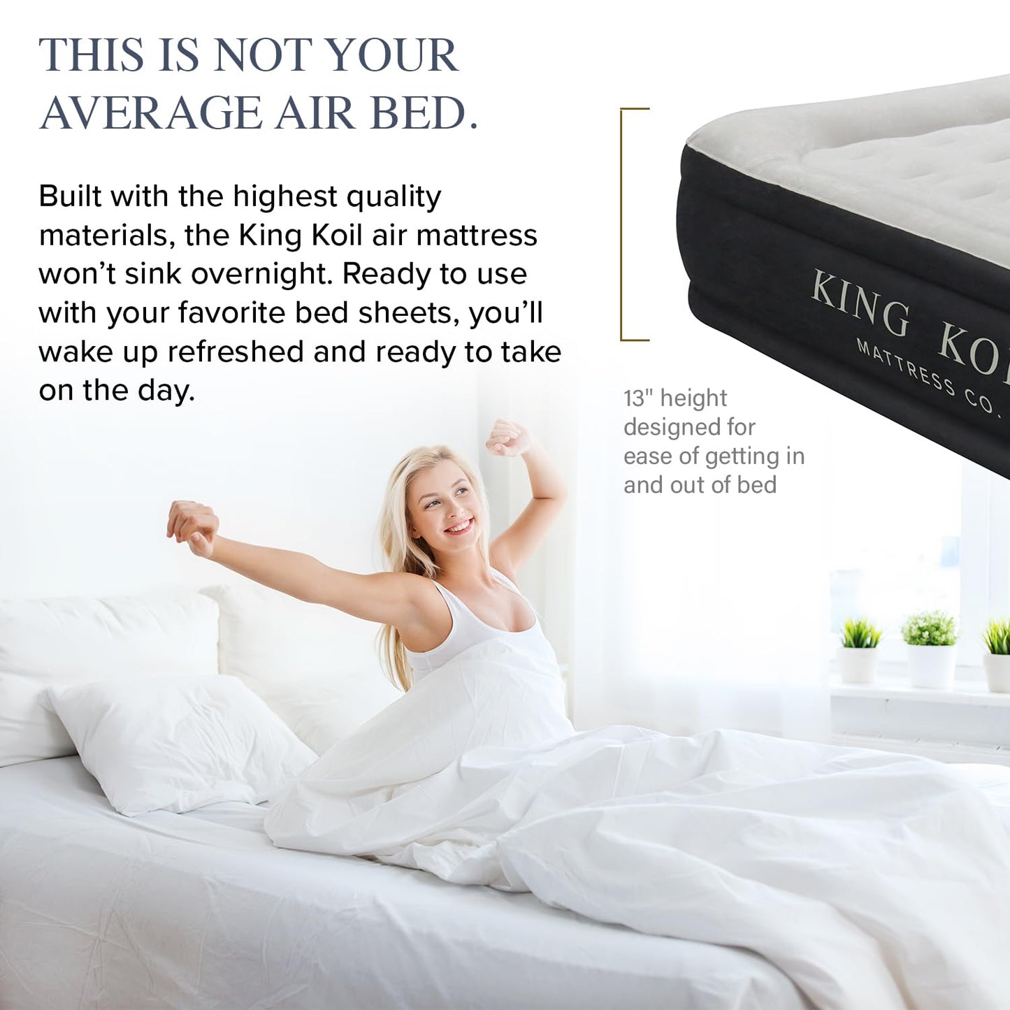 King Koil Luxury Air Mattress with High Speed Built-in Pump