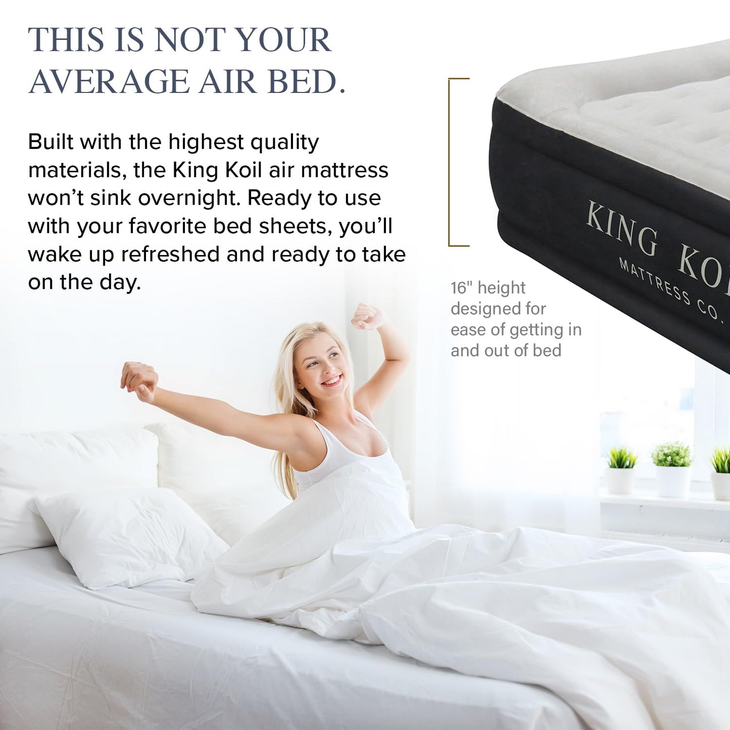 King Koil Luxury Air Mattress with High Speed Built-in Pump
