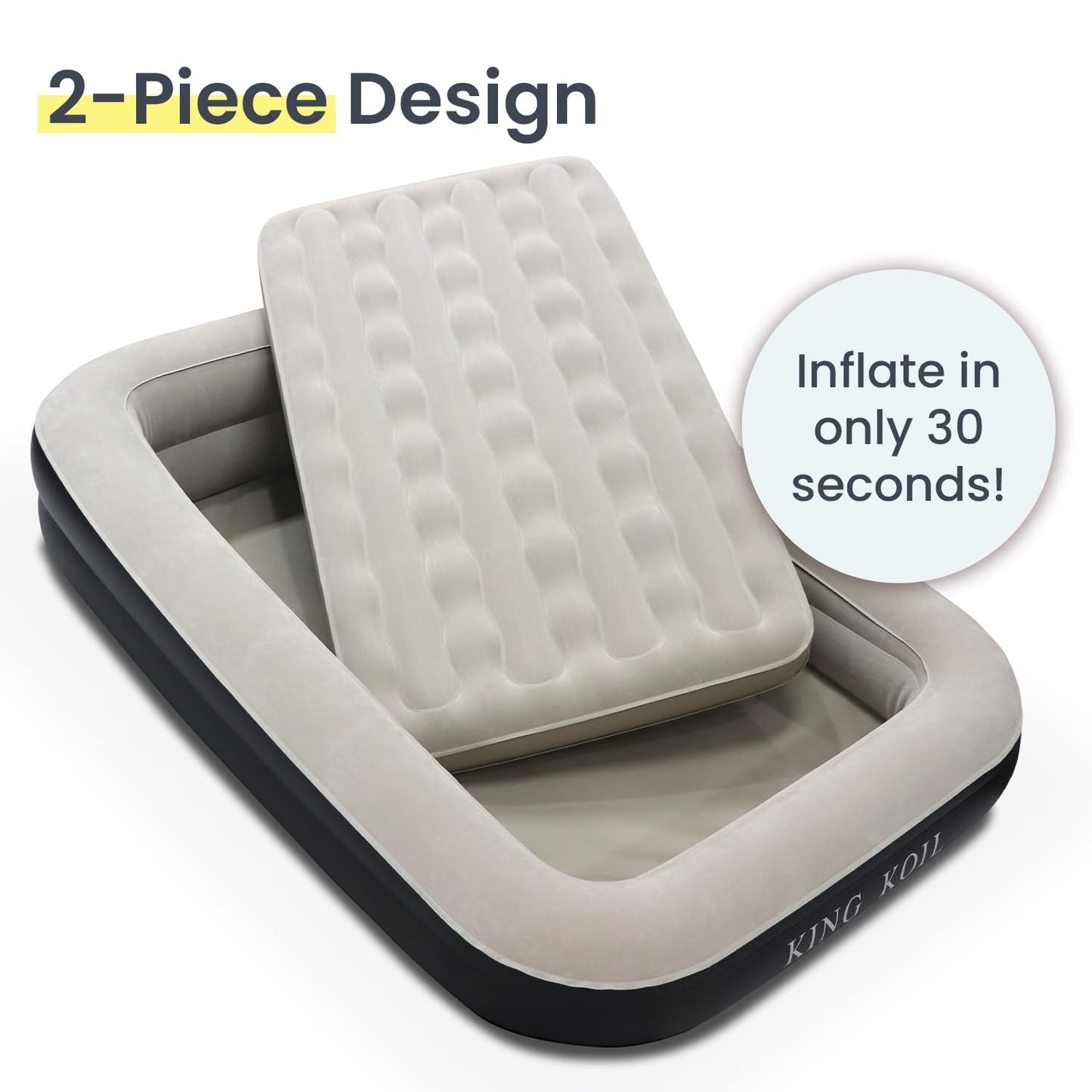 King Koil Luxury Air Mattress with High Speed Built-in Pump