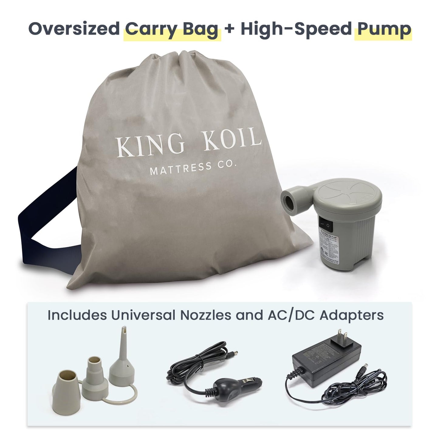 King Koil Luxury Air Mattress with High Speed Built-in Pump