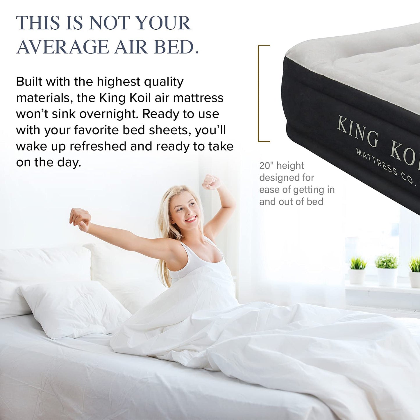 King Koil Luxury Air Mattress with High Speed Built-in Pump