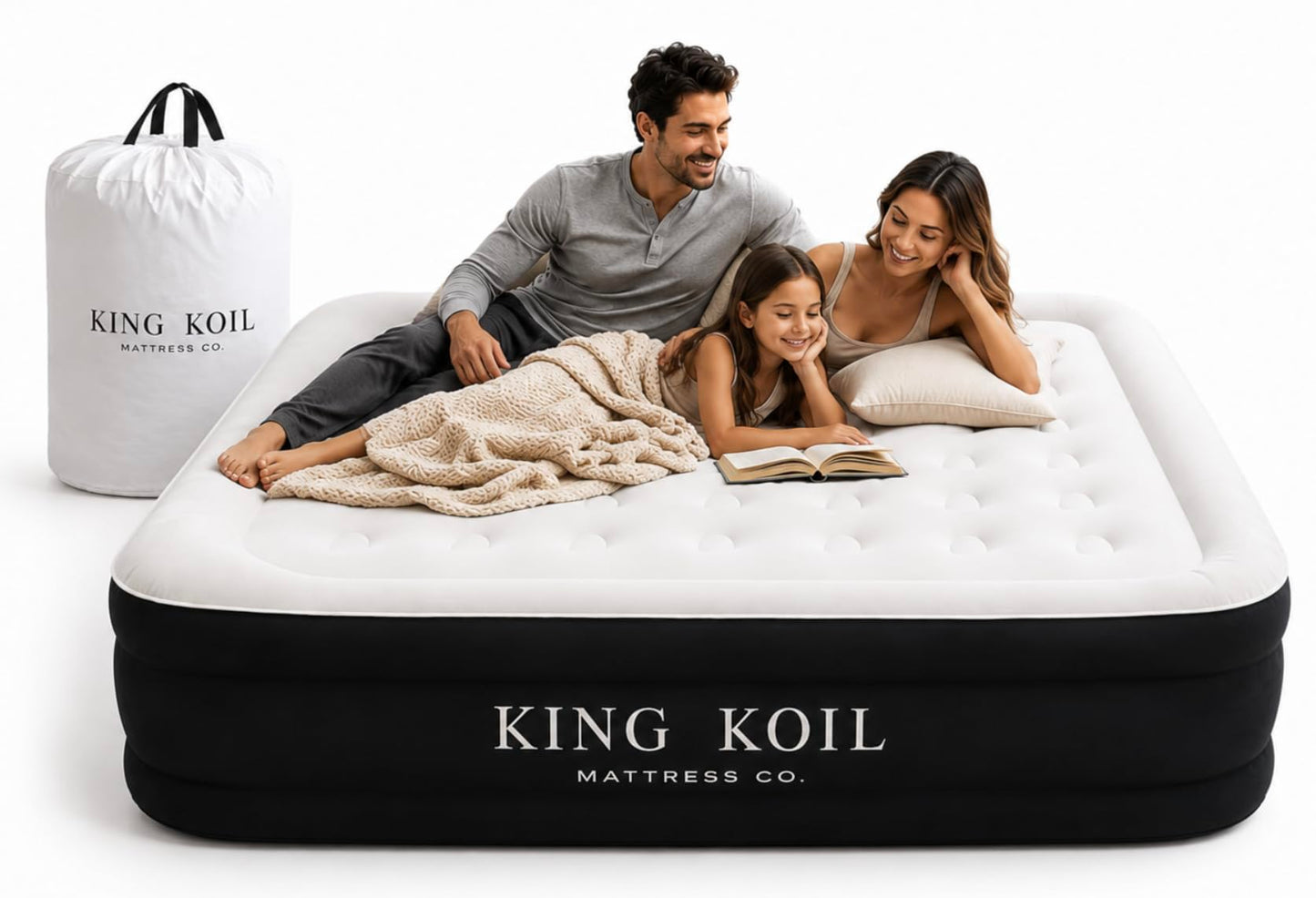 King Koil Luxury Air Mattress with High Speed Built-in Pump