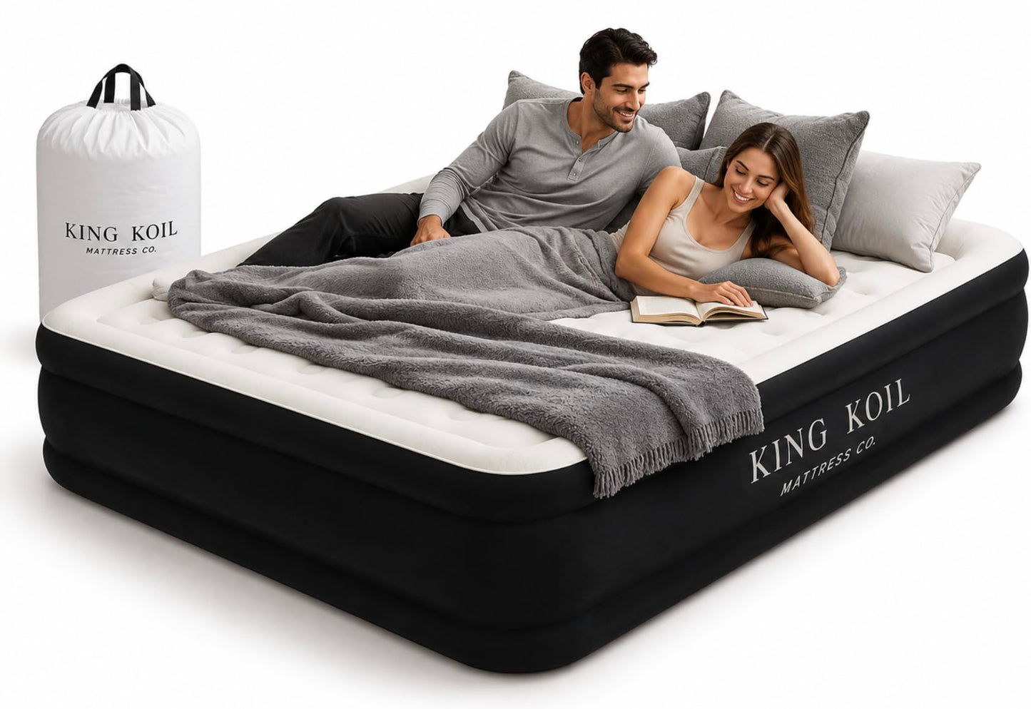 King Koil Luxury Air Mattress with High Speed Built-in Pump