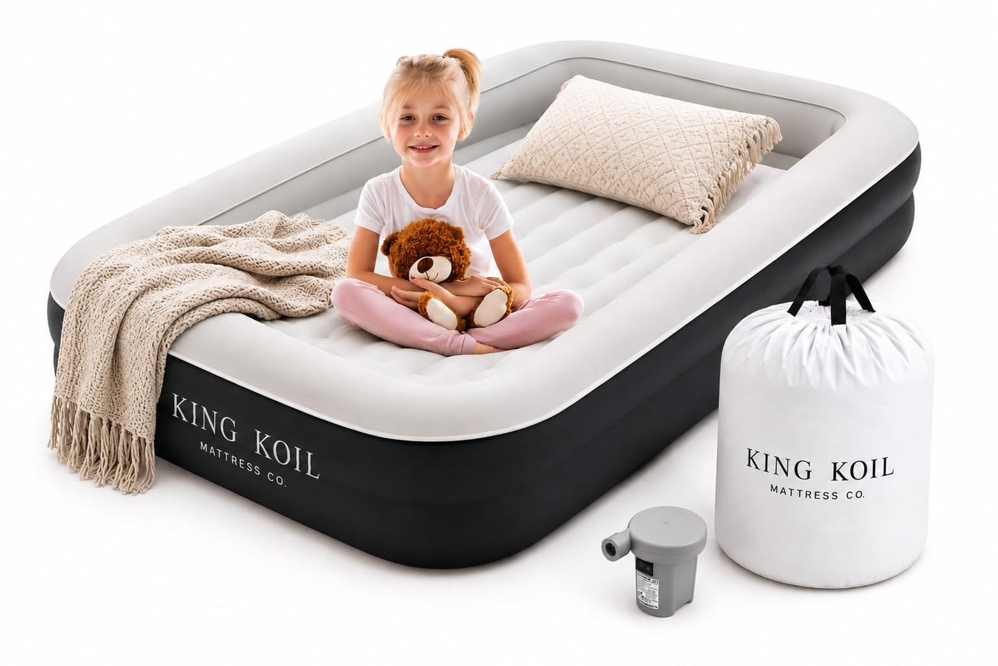King Koil Luxury Air Mattress with High Speed Built-in Pump