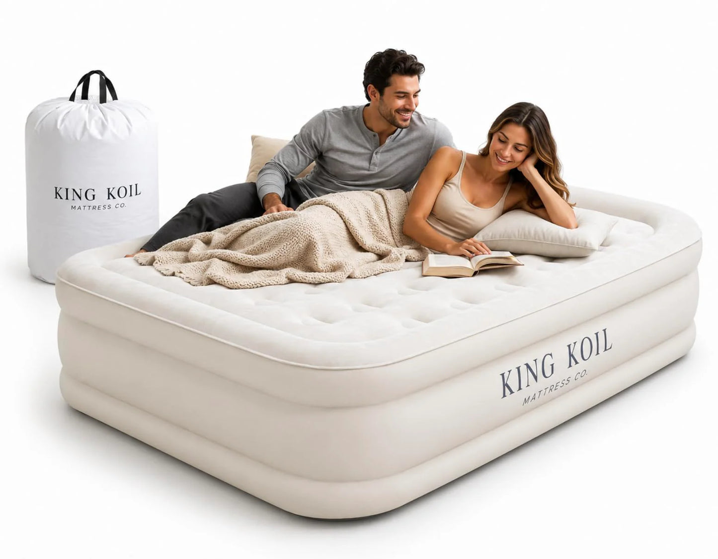 King Koil Luxury Air Mattress with High Speed Built-in Pump