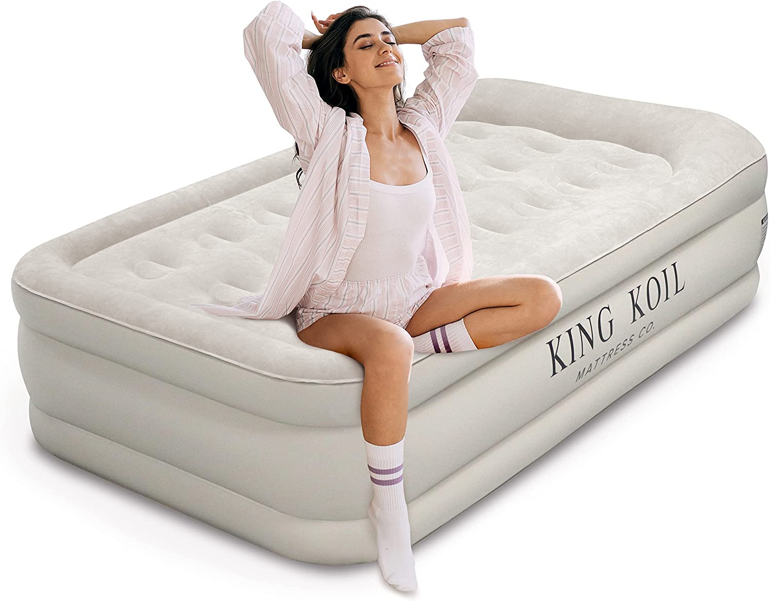 King koil california king deals luxury raised air mattress